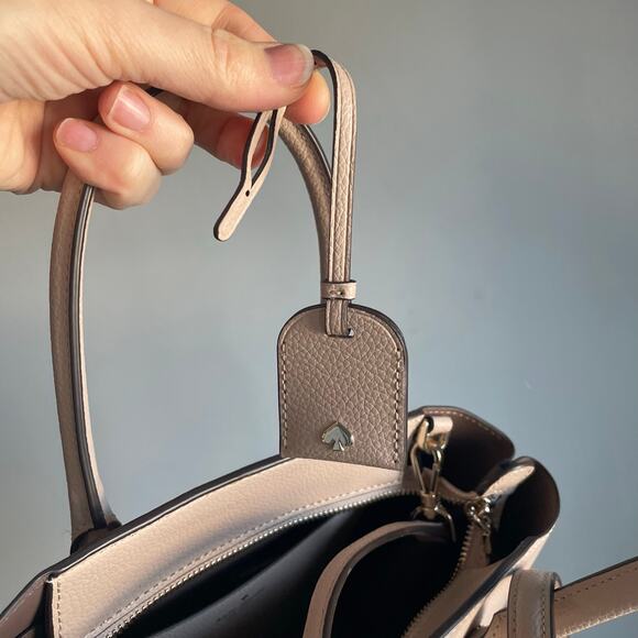 Kate Spade New York Eva Small Top Handle Crossbody Bag Blush Pebbled Leather - Picture 12 of 13